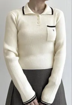 w closet ポロニットブルオーバー アイボリー