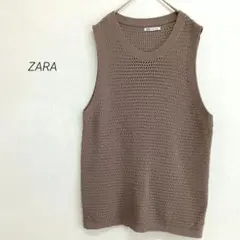 ZARA ザラ ニットベスト シンプル ブラウン