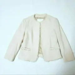 Ballsey ボールジー 美品　アイボリー ノーカラーツイードジャケット 2025年最新】BALLSEYノーカラーツイードジャケットの人気