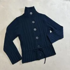 【美品】自由区 毛100％ ハイネック ニットセーター カーディガン Mサイズのサムネイル