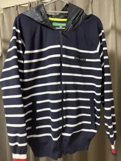 HILFIGER ストライプジャンパー フード付き