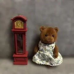 シルバニアファミリー　初期　柱時計　ブラウンクマのお姉さん