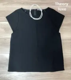 1回着　美品　セオリーリュクス　フレンチスリーブ　ブラウス　ブラック　38