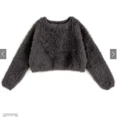 GRL 新品 フェザーショート丈ニットトップス［an1445］チャコール