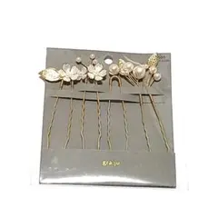 ヘアアクセサリー お花とパールのヘアピンセット 髪飾り 結婚式 パーティー