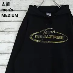 古着 リアルツリー Team Realtree パーカー 定番ロゴ ブラック M