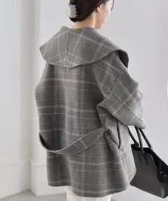 シップス　quaranciel: リバー ケープ コート　チェック