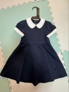 CHOPIN 襟付き半袖ワンピース 110cm ネイビー　受験