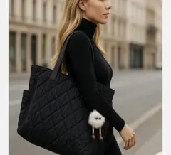 新品　ナイロントートバッグ　キーホルダー付き