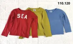 RUGGEDWORKS 長袖Tシャツ3枚セット赤黄青　110.120