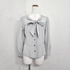 ニューヨーカー 長袖リボンブラウス グレー系のサムネイル