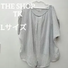THE SHOP TK　半袖カットソー　ストライプ　Lサイズのサムネイル