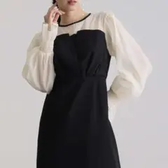 美品✨atlo PourVous ビスチェワンピース シフォン ブラック 結婚式