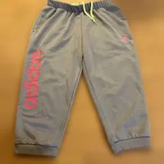 adidas グレー スウェットパンツ　サイズL ウエストゴム紐　7部丈