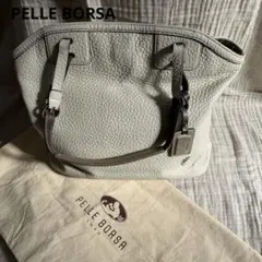 PELLE BORSA ペレボルサ　レザーバッグ　シボ革　ホワイト