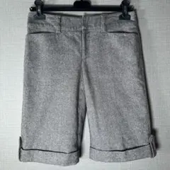 【組曲】カシミヤアンゴラウール混ツイードハーフパンツロールUPきれいめ