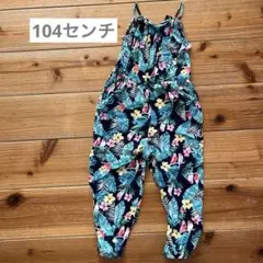 H&M フラワープリント オーバーオール 104cm