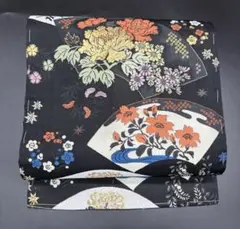 高級　正絹　洒落帯　名古屋帯　アンティーク　大正ロマン　古典柄　花柄　326