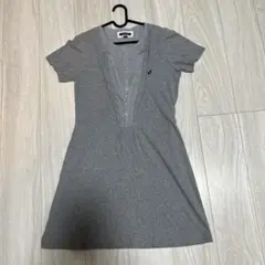 PORTLAND グレー 半袖 ミニワンピース M