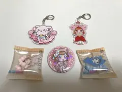 ちろぴの　コラボグッズ　缶バッチ　キーホルダー　キーチェーン　セット