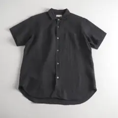 マーガレットハウエル　M　リネンシャツ　半袖　ブラック　美品のサムネイル