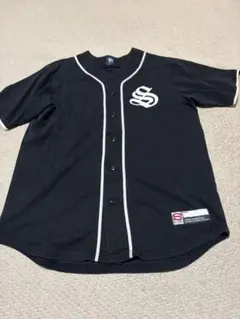 371 STUSSY ステューシー ベースボールシャツ 半袖シャツ ブラック