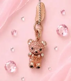 ネックレス Teddy Bear ラインストーン くま ピンクのサムネイル