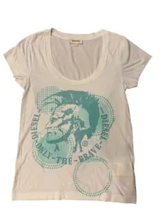 DIESEL ディーゼル　半袖 Tシャツ 白　モヒカン　ロゴ XSのサムネイル