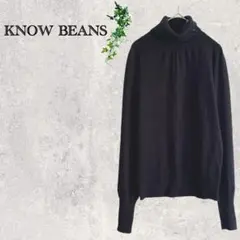 2317 ハイネック　セーター　ニット　長袖　首元ボタン　リブニット　黒