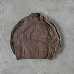 【美品】レトロ ボリュームスリーブ スタンドカラー ブルゾン ブラウン