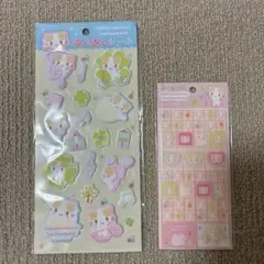 新品未開封サンリオ♡タイルシール、ぷくぷくシール　ふわふわにゃんこ　2点セット
