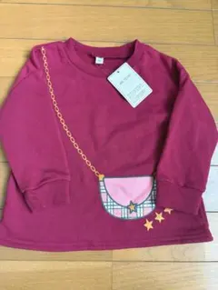 ポシェットプリント長袖トレーナー 新品　95サイズ