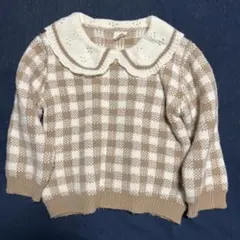 favon チェック柄ニットセーター 95