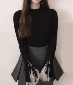 ニット トップス フリル レース snidel系