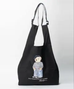 POLO ラルフローレン　ポロベア　エコバッグ　撥水防水生地 ブラック