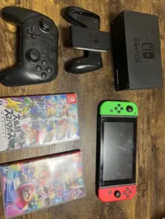 Nintendo Switch 本体 プロコントローラー、コード、カセット付き
