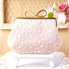 がま口財布＊親子口金＊お花いっぱい＊ピンク＊ハンドメイド