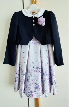 メゾピアノ ボレロ CHOPINジャケット付き花柄ドレス ３点セット120