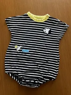 【i218h130 様 専用】スヌーピー ストライプロンパース 80cm