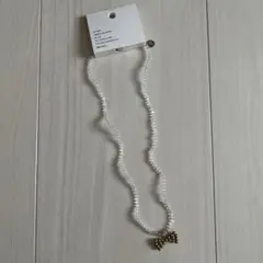 新品未使用　ニコアンド　リボンビーズネックレス