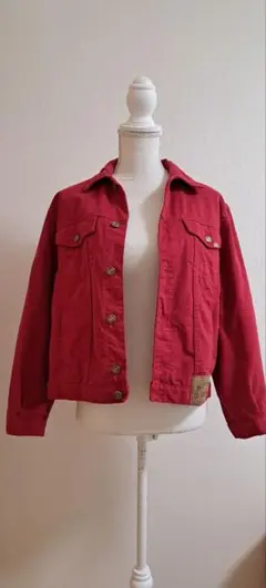 イタリア製 カラーデニムジャケット 赤