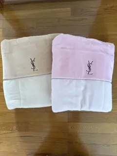 イヴサンローラン肌掛けふとん　ピンク＆ベージュセット