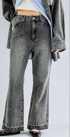 LEPSIM フレアデニム　ブラック　Lサイズ