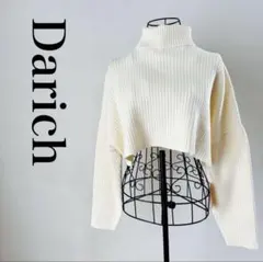 Darich アイボリー リブ編み タートルネックセーター