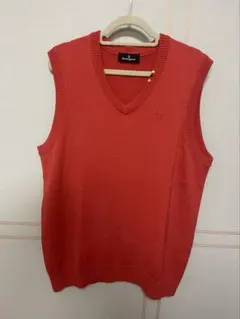 マンシングウェア ニットベスト L ゴルフ おしゃれ ゆったり レッド