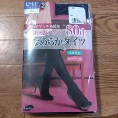 関東ナイロン なめらか タイツ 80デニール L-LL 3足組 大きいサイズ