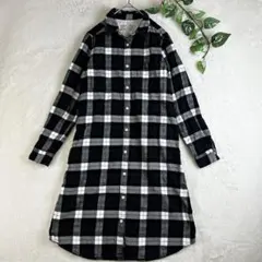 MUJI 無印良品 ネルシャツ シャツワンピース チェック柄 Sサイズ