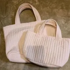 ホワイトキルティングトートバッグ2個セット
