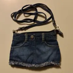 中古【デニムスカート風サコッシュ ショルダーバック】