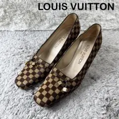 LOUIS VUITTON ダミエ ソバージュ ハラコ パンプス スクエアトゥのサムネイル
